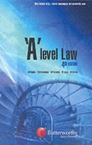 Cover of: 'A' Level Law by Tony Dugdale, Vera Bermingham, Michael P. Furmston, Stephen Jones, Christopher Sherrin