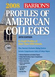 Cover of: Profiles of American Colleges -- 2008: with CD-ROM (Barron's Profiles of American Colleges)