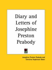 Cover of: Diary and Letters of Josephine Preston Peabody