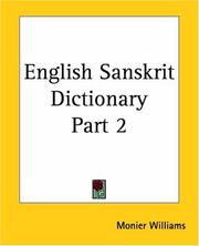 Cover of: English Sanskrit Dictionary, Part 2 by Sir Monier Monier-Williams