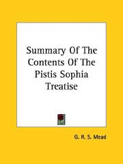 Cover of: Summary of the Contents of the Pistis Sophia Treatise