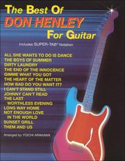 Cover of: The Best of Don Henley for Guitar: Includes Super-Tab Notation