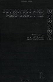 Cover of: Economics and hermeneutics