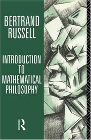 Cover of: Introduction to mathematical philosophy