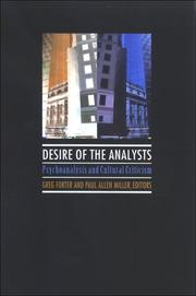 Cover of: Desire of the Analysts: Psychoanalysis and Cultural Criticism (S U N Y Series in Psychoanalysis and Culture)