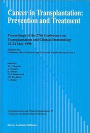 Cancer in transplantation : prevention and treatment : proceedings of the 27th Conference on Transplantation and Clinical Immunology, 22-24 May 1995