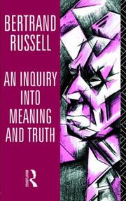 An inquiry into meaning and truth by Bertrand Russell