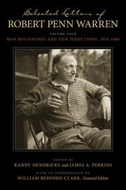 Cover of: Selected Letters of Robert Penn Warren: New Beginnings and New Directions, 1953-1968 (Southern Literary Studies)
