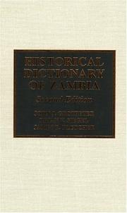 Cover of: Historical dictionary of Zambia