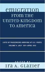 Emigration from the United Kingdom to America by Ira A. Glazier