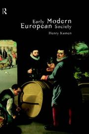 Cover of: Early Modern European Society