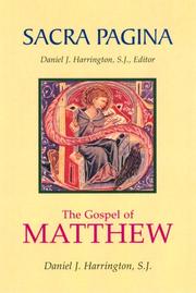 Cover of: The Gospel of Matthew (Sacra Pagina) by Daniel J. Harrington