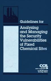 Guidelines for analyzing and managing the security vulnerabilities of fixed chemical sites