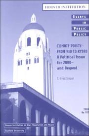 Cover of: Climate Policy--From Rio to Kyoto: A Political Issue for 2000--And Beyond (Essays in Public Policy, No. 102)