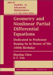 Cover of: Geometry and Nonlinear Partial Differential Equations: Dedicated to Professor Buqing Su in Honor of His 100th Birthday : Proceedings of the Conference ... (Ams/Ip Studies in Advanced Mathematics)