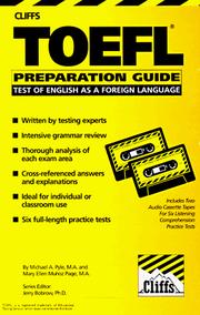 Cover of: Cliff's TOEFL Preparation Guide by Jerry Bobrow, William A ...