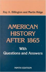 Cover of: American history after 1865 by Ray Allen Billington