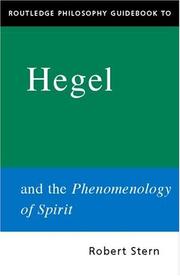 Cover of: Routledge Philosophy Guidebook to Hegel and The Phenomenology of Spirit (Routledge Philosophy Guidebooks)