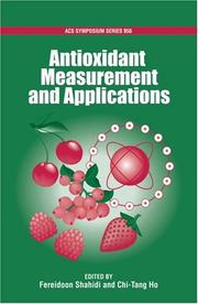 Cover of: Antioxidant Measurement and Applications (Acs Symposium Series)
