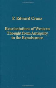 Reorientations of western thought from antiquity to the Renaissance