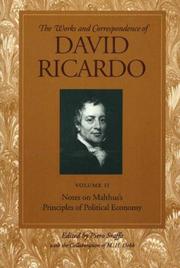 Cover of: The Works And Correspondence Of David Ricardo: Notes On Malthus, Principles of Political Economy