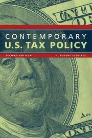 Cover of: Contemporary U.S. Tax Policy