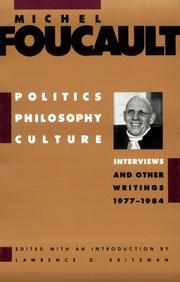 Cover of: Politics, Philosophy, Culture: Interviews and Other Writings, 1977-1984
