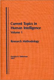 Cover of: Research Methodology: (Current Topics in Human Intelligence)