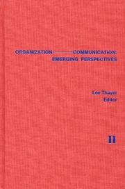 Cover of: Organization-Communication: Emerging Perspectives, Volume 2 (Organization--Communication: Emerging Perspectives)