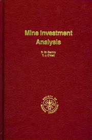 Mine Investment Analysis by Donald W.; O'Neill, Thomas J. Gentry