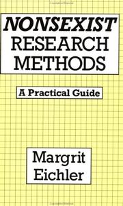 Cover of: Nonsexist Research Methods by Margrit Eichler