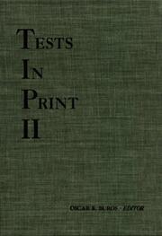 Cover of: Tests in Print II (Tests in Print (Buros))