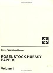 Cover of: Rosenstock-Huessy Papers