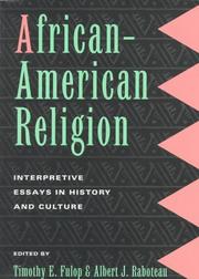 Cover of: African-American Religion: Interpretive Essays in History and Culture