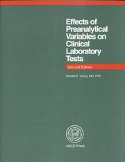 Cover of: Effects of Preanalytical Variables on Clin Lab Tests (Effect Series , Vol 3)