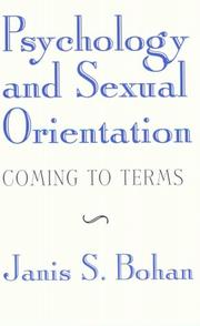 Cover of: Psychology and sexual orientation: coming to terms