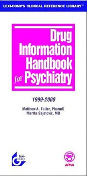 Cover of: Drug Information Handbook for Psychiatry: 1999-2000