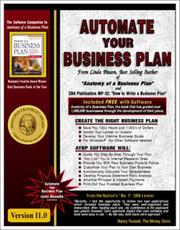 Cover of: Automate Your Business Plan 11.0 by Linda Pinson