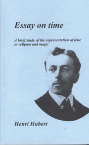 Cover of: Essay on Time: A Brief Study of the Representation of Time in Religion and Magic