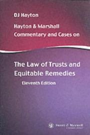 Hayton and Marshall: commentary and cases on the law of trusts and equitable remedies