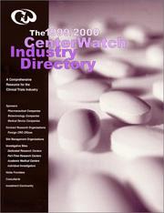 Cover of: The 1999/2000 CenterWatch Industry Directory