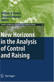Cover of: New Horizons in the Analysis of Control and Raising (Studies in Natural Language and Linguistic Theory)