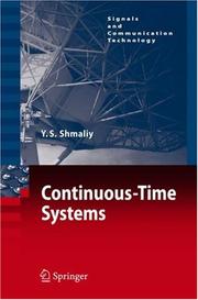 Cover of: Continuous-Time Systems (Signals and Communication Technology)