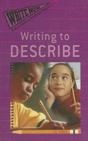 Cover of: Writing to Describe (Jarnow, Jill. Write Now)
