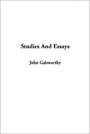 Cover of: Studies and Essays