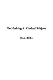 Cover of: On Nothing and Kindred Subjects