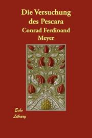 Die Versuchung des Pescara by Conrad Ferdinand Meyer, Ockert Meyer