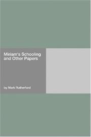 Cover of: Miriam's Schooling and Other Papers