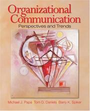 Cover of: Organizational Communication: Perspectives and Trends