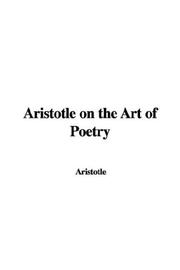 Cover of: Aristotle On The Art Of Poetry by 